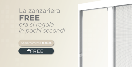 La zanzariera Free si aggiorna: regolazione più semplice e veloce.